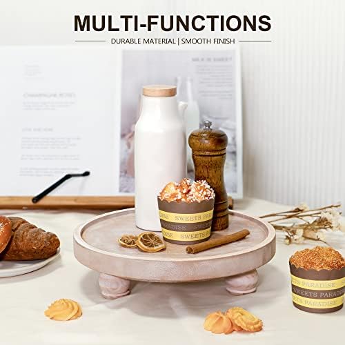 EOSAHR Wood Display Riser: Pedestal Stand for Kitchen Decor, Natural Wood - Image 4