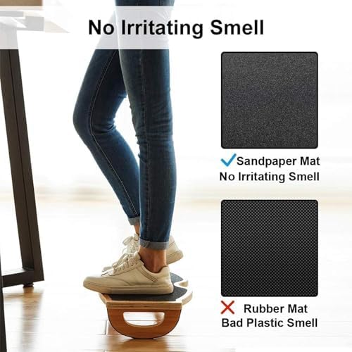 StrongTek Under Desk Footrest, Wooden Rocking Foot Rest, 350lbs, Non-Slip - Image 4