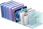 File Organizer for Desk, 11-Section Vertical File Sorter, Paper Holder Organizer Standing Metal File Folder for Office Home Classroom, Blue by JMHUD