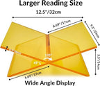 Honygebia Gold Acrylic Book Stands - Cross Frame Acrylic Book Holder, Open Bookstand for Display and Reading, Suitable for Art, Bible, Cookbook, Easel, Magazine, Textbooks 12.5" x 9.5" x 5.5" - Image 4
