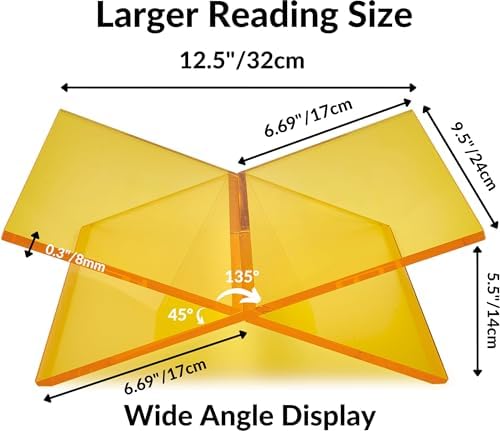 Honygebia Gold Acrylic Book Stands - Cross Frame Acrylic Book Holder, Open Bookstand for Display and Reading, Suitable for Art, Bible, Cookbook, Easel, Magazine, Textbooks 12.5" x 9.5" x 5.5" - Image 4
