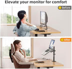 suptek Laptop Notebook Desk Mount Stand, Adjustable Single Monitor Laptop Arm Mount with Ventilated Tray,up to 17 inch,Holds up to 22 lbs - Image 6
