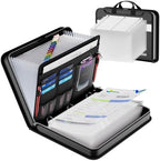 DocSafe File Organizer Zipper Binder with 30 Sheet Protector,Fireproof Accordion 12-Tab Expanding File Folder with Multiple Pockets,Home School Office Safe Storage for Documents,1.5-Inch O-Ring,Black by DocSafe