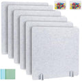 Desk Privacy Panel Acoustic Divider Panel Portable Desk Partition Desk Divider Noise Visual Isolate Table Divider for Student Study Office Library (Gray-6, 23.6" x 23.6") by deleite