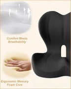 Office Chair Seat Cushion with Back Lumbar Support, Ergonomic Memory Foam - Image 5