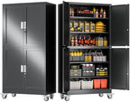 GAIOUS 79” Tall Metal Garage Storage Cabinet with Lock, Steel Tool Cabinet by GAIOUS