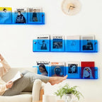 ROYALITA 2-Pack Acrylic Magazine Holder Brochure Holder, Blue 17 Inch - Image 6