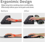 Ergonomic Mouse Pad & Wrist Rest - Memory Foam Set with Black Flower Design for Computer Keyboard (03_Black Garden) - Image 2
