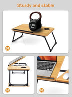 Lap Desk for Couch/Sofa/Floor, 5-Angle Adjustable Bed Desk with Foldable Legs &Cup Holder, Light Weight Bed Tray Table for Writing/Eating/Reading, Portable Laptop Stand for Adults, Kids - Image 7