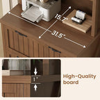 SEDETA Farmhouse 2 Drawer Filing Cabinet for Home Office,Brown - Image 4