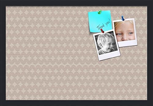 PinPix 24x16 inch Cork Bulletin Board. This Decorative Framed Pin Board Comes with Diamond Pattern in Light Pink and Cream Design and Satin Black. Ideal for Home, Office Decor or School (PinPix-294) by PinPixBulletinBoards