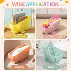 Geetery 12 Pack Non-Tip Book Bins with Stabilizer Wings,lables, Pastel - Image 6