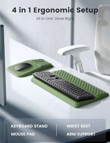 Vaydeer Keyboard Stand and Mouse Pad Set, Soft Memory Foam Wrist Rest - Image 2