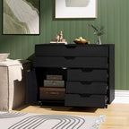 DREAMADE Rolling File Cabinet, 5-Drawer Filing Cabinet, Black - Image 2