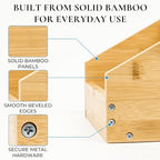 Bamboo Mail Organizer, 5-Section Countertop Mail Holder - Image 4