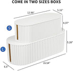 FABROK 2 Pack Cable Management Box, Cord Organizer, White, Small+Large - Image 2
