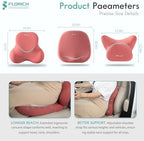 FLORICH Car Seat Cushion and Lumbar Support Pillow for Office Chair Car, Neck Headrest Pillow, Ergonomic Memory Foam, Pressure-Relieving Back Support for Car, Office Chair & Wheelchair – Red - Image 3