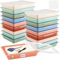 Tinlade 24 Pcs Classroom Paper Storage Bins with Lids, Boho, 13x10in by Tinlade