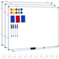 H-Qprobd White Board Dry Erase Whiteboard for Wall 24x18 (3pcs) Magnetic Boards for Office Classroom & Home, Small Wall Whiteboard Including 6 Markers, 10 Magnets, 2 Erasers & 15 Adhesive Hooks by H-Qprobd