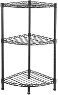 3 Tier Storage Racks Shelving, Heavy Steel Pantry Shelves, Adjustable Wire Shelving Rack Corner, Suitable for Garage, Kitchens, Offices, 13.8" W x 13.8" D x 32" H, Black by Unknown