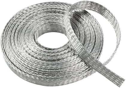 Wire Shielding Sleeve Tinned Copper Braided Ground Strap 5/16"-33ft by fourub
