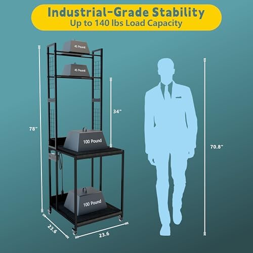 Heavy Duty PRT22 3D Printer Stand with Power Hub, High Density Polymer Vibration Damping Pads, Elevated Storage & Locking Wheels for Most Large Printers - Image 6