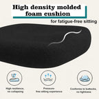 Office Chair for Long Hours & Lower Back Pain Relief – 4" Thick Molded Foam Cushion, Padded Lumbar Support and Flip-up Armrests, Ideal for Office or Study (Modern, Black-HR) - Image 3