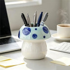 Elegant Cute Mushroom Ceramic Pen Holder Creative Desk Organizer for office - Image 4