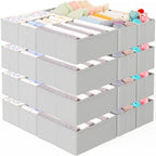 Criusia 26 Pack Drawer Organizer for Clothes, Foldable Dresser Dividers with 3 Sizes, Fabric Storage Bins – Gray by Criusia