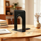 Happyhapi 14 Pair Book Ends for Shelves, 28 Pcs Metal Bookends Book Holder for Shelf, Heavy Book Stopper for Desk, Simple Library Office Home Bookend, 4.9 x 5.7 x 6.5 in, Black (Pack of 2) - Image 2