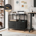 DEVAISE 3 Drawer Mobile File Cabinet, Fabric Lateral Filing Cabinet, Black - Image 3