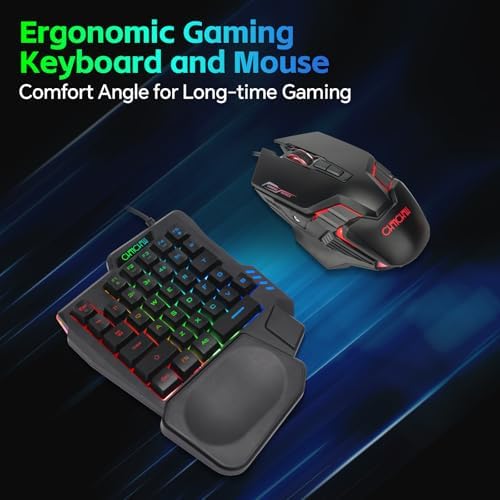 One Handed Gaming Keyboard and Mouse Combo for LOL/Wow/fortnite/Dota/PUBG - Image 5
