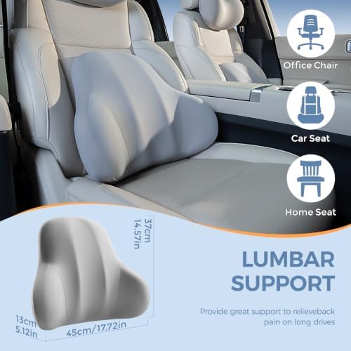BABUR Car Lumbar Support Pillow Memory Foam Back Cushion for Driver Seat - Image 2
