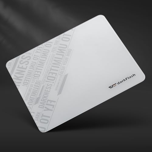 darkFlash Glass Mouse Pad 11.8×10.2 Inch, Ultra-Smooth Tempered Surface, Precision Tracking, Anti-Slip Rubber Base, Durable Etched Finish, Ideal for Gaming & Work(DMP300) - Image 2