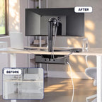 VIVO Black Screw-On Flip-Open 19 in Cable Management Box, DESK-ACMB20-S - Image 2