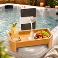 Bamboo Hot Tub Tray with 360°Adjustable Phone Holder, Hot Tub Drink Holder by Unknown