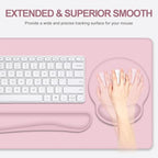 Mouse Pad Desk Pad Protector, Keyboard Wrist Rest + Mouse Pad Wrist Rest +Coaster, Large Gaming Pad for Computer Keyboard Laptop, XXL Desk Mat Writing Pad for Office and Home, Pink - Image 4