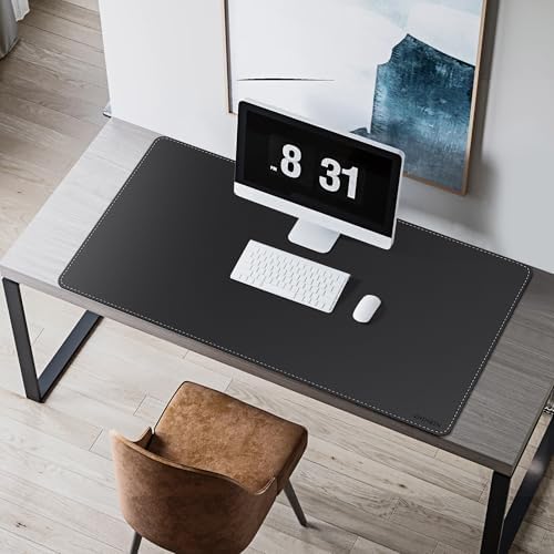 Chihein 43" x 24" 3XL Desk Mat with Cork & PU Leather (Black), Dual Sided Desk Pad, Waterproof Computer Desk Mat for Gaming, Office, Home - Image 6