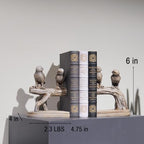 Decorative-Bookends Birds Book-Ends Heavy Duty - Unique Book Ends to Hold Books Heavy Duty Antique Book Stoppers for Shelf Office Desk Books Stand Organizer 2.3 LBS 4.75 * 4 * 6 in Newman House Studio - Image 4