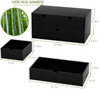 Bamboo Desk Organizer wtih Drawers Mini Desktop Drawer Tabletop Storage - Image 3