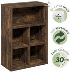 Furinno Cubicle Book Shelf, 5-Cube Bookshelf, Extra Thick Frame Cube Storage Organizer Bookcase with Closed Back, 15.3 x 29.9 x 43.3, for Living Room, Bedroom, Home Office, Amber Pine - Image 6