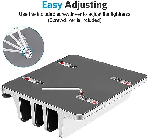 Vertical Laptop Stand [Updated Version],3-Slot Desktop Stand Holder with Adjustable Dock,4 in 1 Design Aluminum Space-Saving Laptop Stand for Desk MacBook/Surface/Samsung/HP/Dell/Chrome Book (Silver) - Image 2