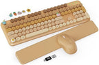 Wireless Keyboard and Mouse Combo, Cute Typewriter, Magnetic Wrist Rest by Trueque