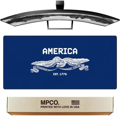 MPCO. American Spirit Gaming Desk Pad, 36" x 17" Duraglyde Fabric Desk Mat by TheMousepadCompany