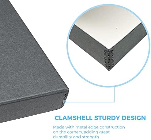 Lineco Clamshell Archival Storage Box, 23.5x30.5x1.75 Inch, Gray - Image 4