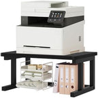 Desktop Printer Stand, 19.7″x 15.7″ 2-Tier Large Printer Shelf fit 3D Laser Printer/Scanner/Fax Machine, Industrial Storage Rack for Home Office Storage, Black P5040-B by WelcometoWRITECRYProduct