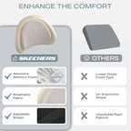 Skechers Lumbar Pillow Premium Memory Foam, Double-Layer-Office Chair Cushion for Tailbone Pain Relief,Butt Pillow for Office Chair,Car seat Cushion,Long Sitting Office Workers,and Car Drivers,Beige - Image 6