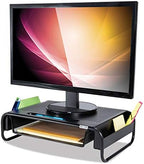 Allsop 32166 Metal Art Organizer 5 Riser Monitor Stand with Drawer and Side Caddies, Black - Image 2