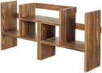 MyGift Adjustable Rustic Burnt Wood Desktop Shelf, Stackable Organizer - Image 7