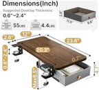 PEGZONE Desk Extender Tray, 24" x 12", with Storage Drawer, Medium, Walnut - Image 6